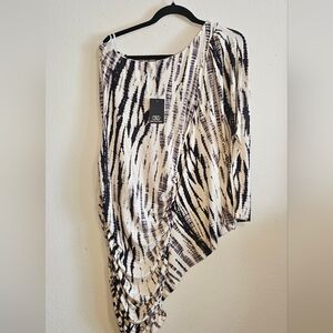 TART Asy. Blk/Ivory Tie Dye Ruched Dress-S-NWT